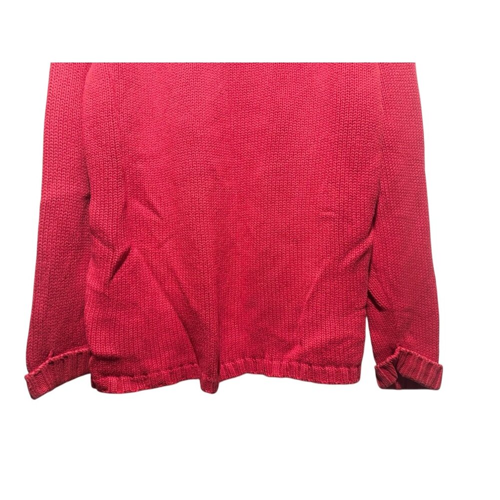 Vintage StJohnsBay Cable Knit Roll Neck Sweater Womens 3X Red Christmas Preppy - Picture 10 of 14
